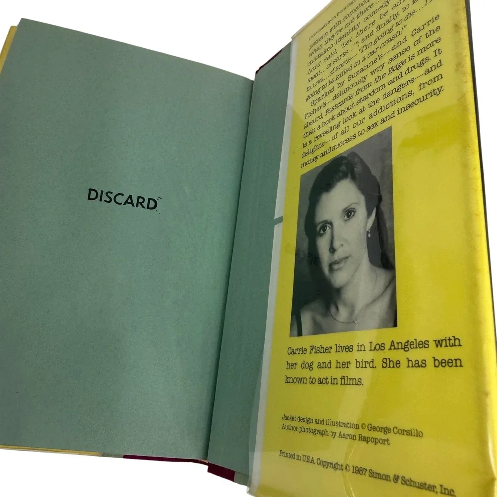 Carrie Fisher Postcards from the‎ Edge Hardcover 1st Edition 1987 Vintage Fair